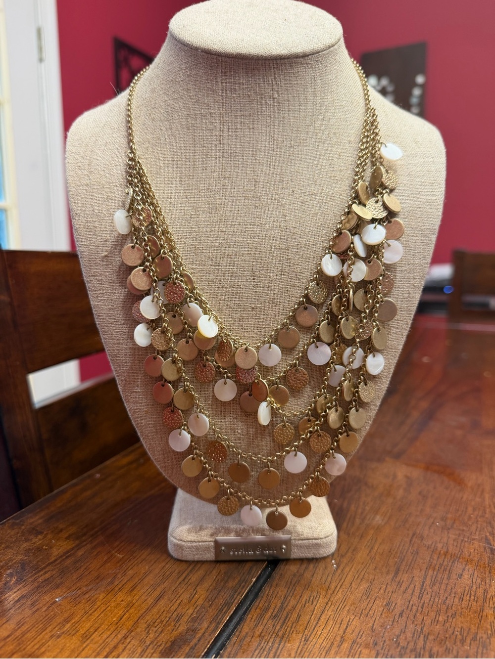 Park Lane Gold Multi-Disc Necklace with White Accents - Riches Collection